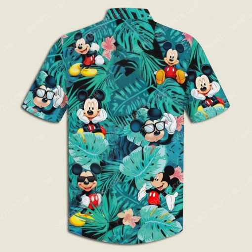 Mickey mouse flowers and leaves summer time hawaiian shirt 3(1)