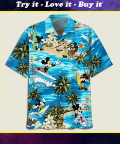 Mickey mouse surfing summer time hawaiian shirt