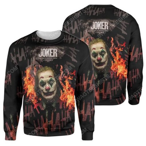 Put on a happy face joker halloween day all over print sweatshirt 1