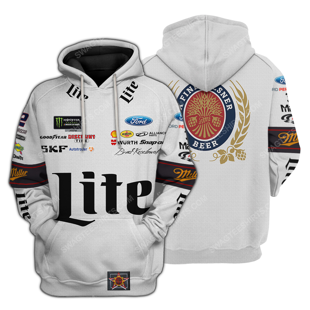 Racing nascar miller lite a fine pilsner beer all over print hoodie 1
