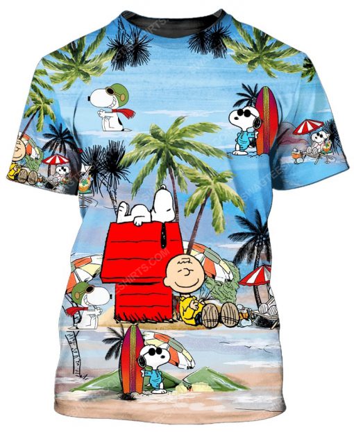 Snoopy and charlie brown summer vacation tshirt 1