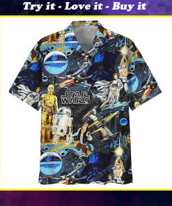Star wars movie retro summer vacation hawaiian shirt