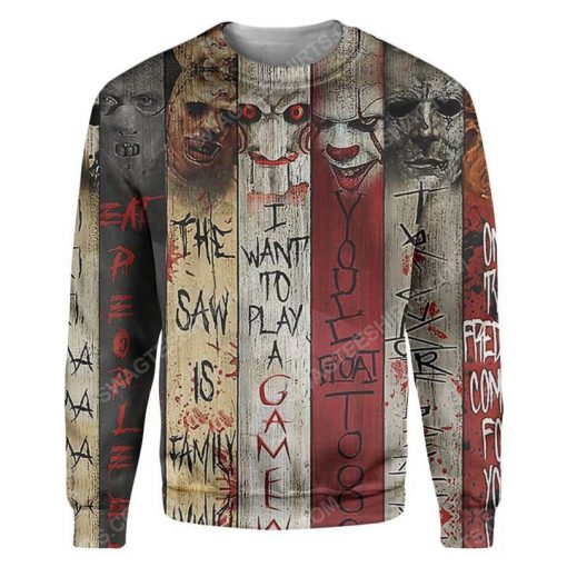 The horror movie villains halloween day all over print sweater 1