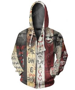 The horror movie villains halloween day all over print zip hoodie 1