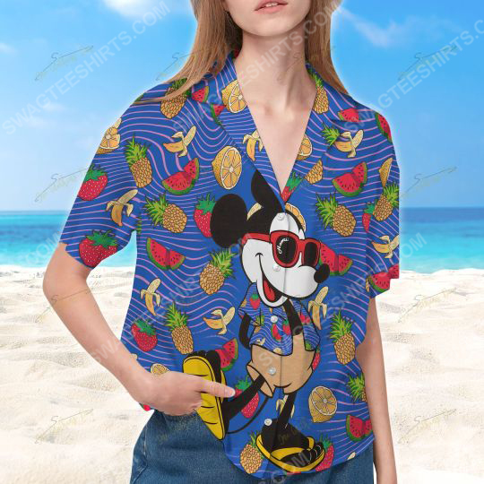 Tropical fruit mickey mouse summer vacation hawaiian shirt 4(1)