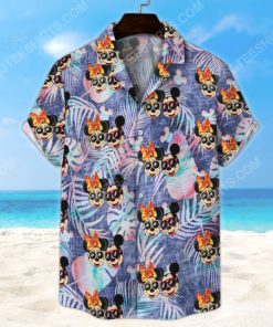 Tropical mickey and minnie mouse summer vacation hawaiian shirt 2(1)