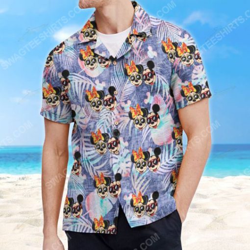 Tropical mickey and minnie mouse summer vacation hawaiian shirt 3(1)