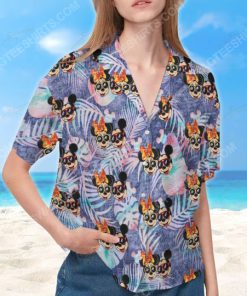 Tropical mickey and minnie mouse summer vacation hawaiian shirt 4(1)