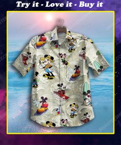 Tropical mickey mouse surfing summer vacation hawaiian shirt