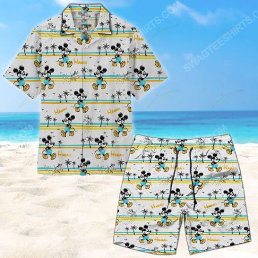 Tropical palm mickey mouse summer vacation beach short 1