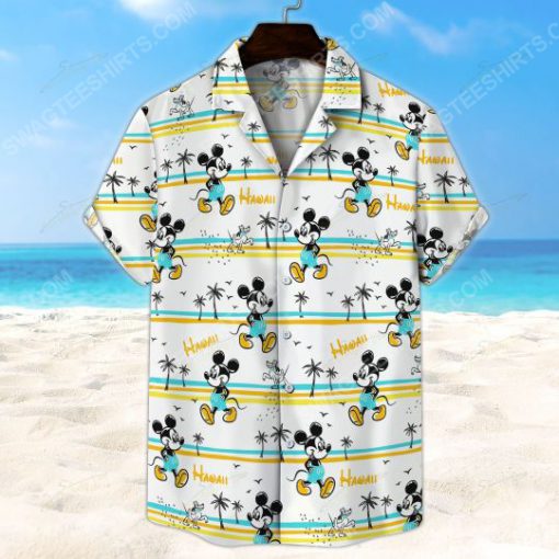 Tropical palm mickey mouse summer vacation hawaiian shirt 2(1)
