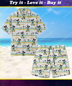 Tropical palm mickey mouse summer vacation hawaiian shirt