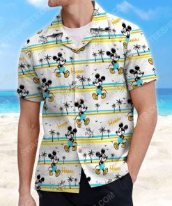 Tropical palm mickey mouse summer vacation hawaiian shirt 4(1)