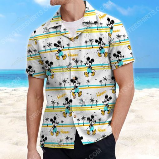 Tropical palm mickey mouse summer vacation hawaiian shirt 4(1)