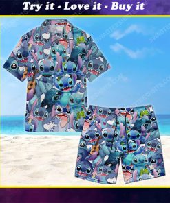 Tropical stitch walt disney summer vacation hawaiian shirt