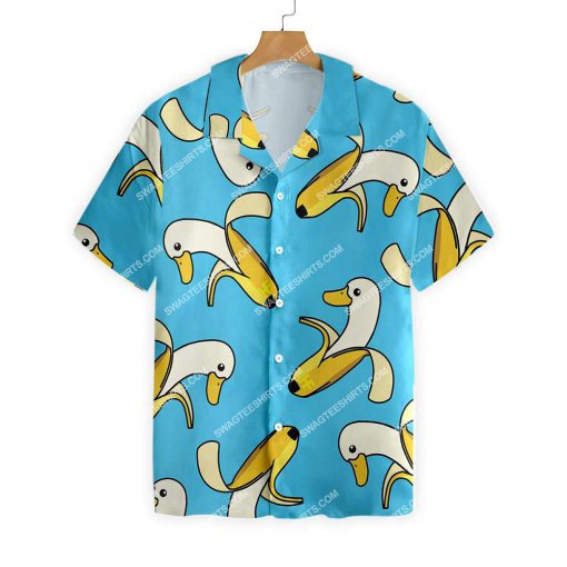 banana duck dick summer vibe all over print hawaiian shirt 1
