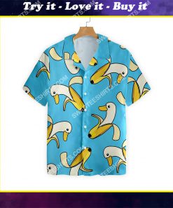 banana duck dick summer vibe all over print hawaiian shirt