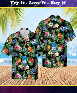 bud light beer aloha tropical all over print hawaiian shirt