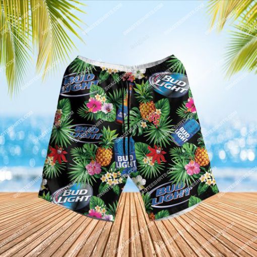 bud light beer summer party all over print hawaiian shorts 1 - Copy