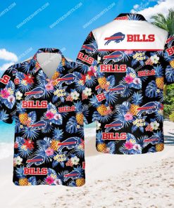 buffalo bills football and flower tropical all over print hawaiian shirt 1