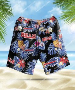 buffalo bills football and flower tropical all over print hawaiian shorts 1