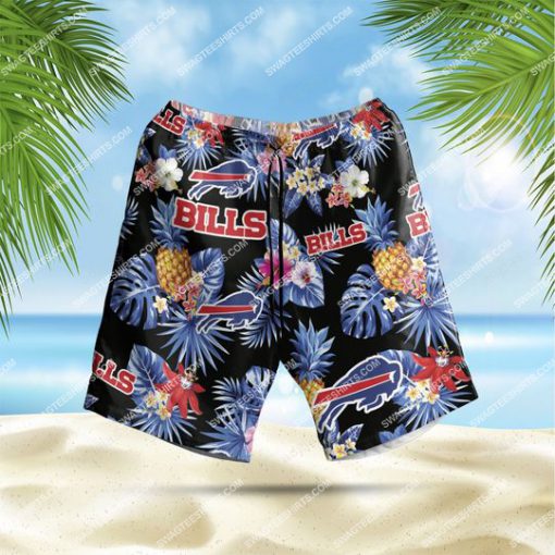 buffalo bills football and flower tropical all over print hawaiian shorts 1 - Copy