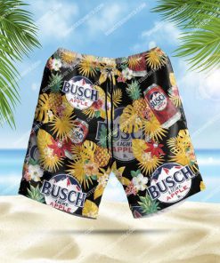 busch light apple beer summer vibes all over print hawaiian shorts 1