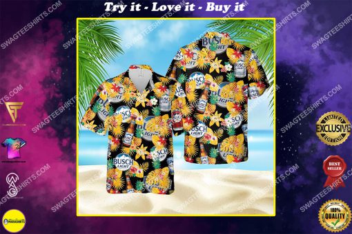 busch light beer pineapple summer all over print hawaiian shirt