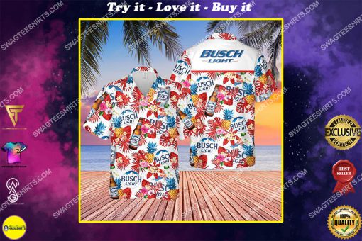 busch light beer summer time all over print hawaiian shirt