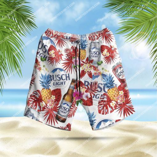 busch light beer summer time all over print hawaiian shorts 1 - Copy