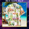 camper van and beach summer all over print hawaiian shirt