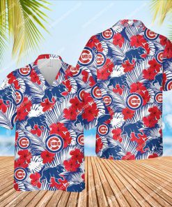 chicago cubs and hibiscus flower all over print hawaiian shirt 1 - Copy