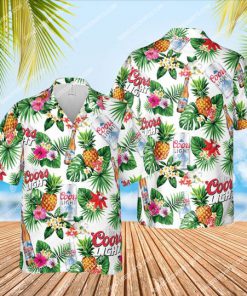 coors light beer summer vibes all over print hawaiian shirt 1