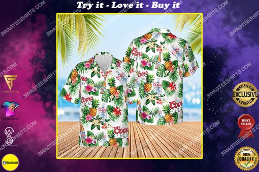 coors light beer summer vibes all over print hawaiian shirt