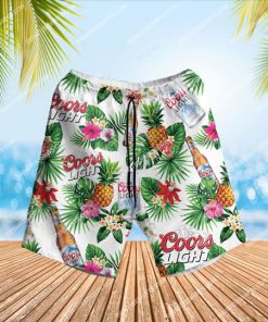 coors light beer summer vibes all over print hawaiian shorts 1