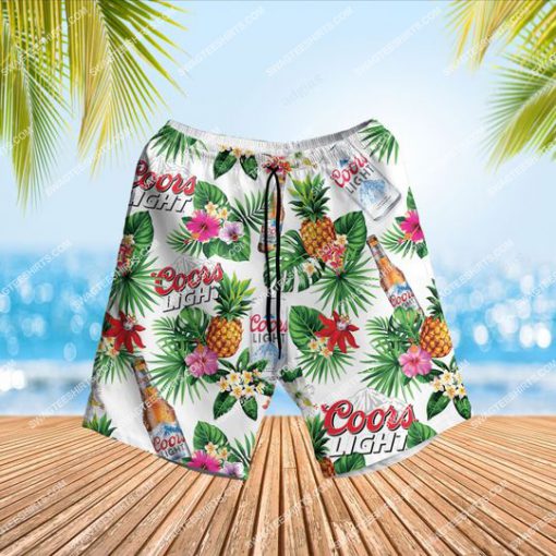 coors light beer summer vibes all over print hawaiian shorts 1 - Copy