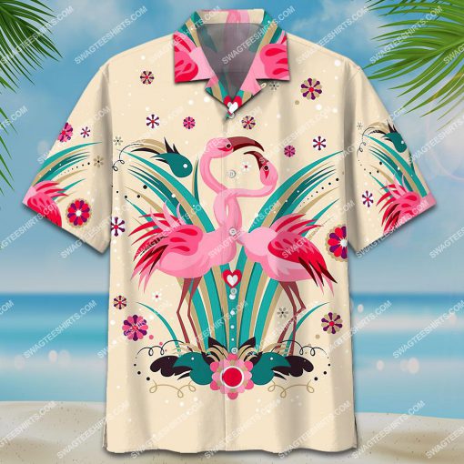 flamingo couple pattern all over print hawaiian shirt 3(1)