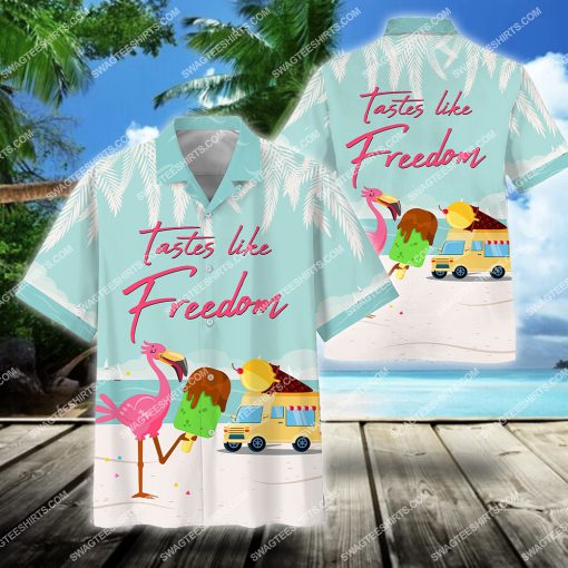 flamingo tastes like freedom all over print hawaiian shirt 2(1)