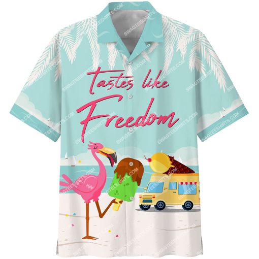 flamingo tastes like freedom all over print hawaiian shirt 3(1)