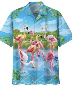 flamingo tropical summer vibe all over print hawaiian shirt 1