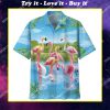 flamingo tropical summer vibe all over print hawaiian shirt
