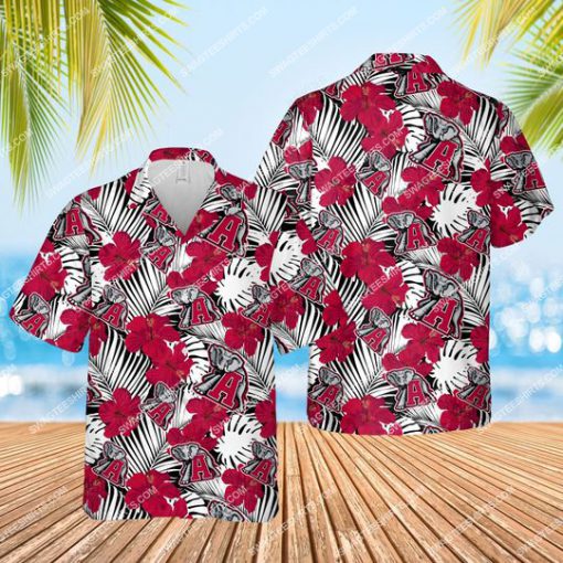 floral alabama crimson tide football all over print hawaiian shirt 1