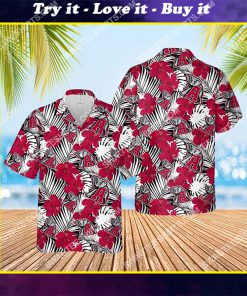 floral alabama crimson tide football all over print hawaiian shirt