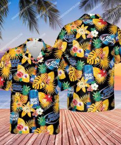 floral tropical bud light beer all over print hawaiian shirt 1