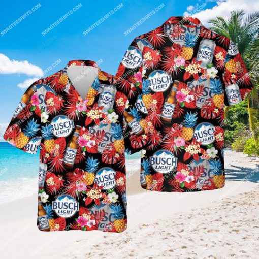 floral tropical busch light beer all over print hawaiian shirt 1 - Copy