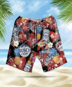 floral tropical busch light beer all over print hawaiian shorts 1
