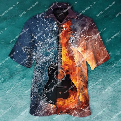 guitar fire and water all over print hawaiian shirt 3(1)
