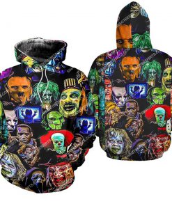 halloween the villain in a horror movie all over print hoodie 1