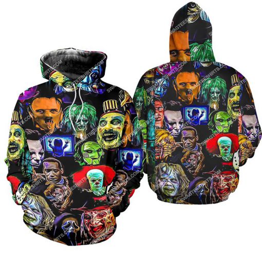 halloween the villain in a horror movie all over print hoodie 1