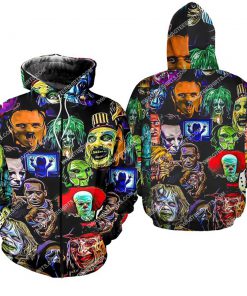 halloween the villain in a horror movie all over print zip hoodie 1
